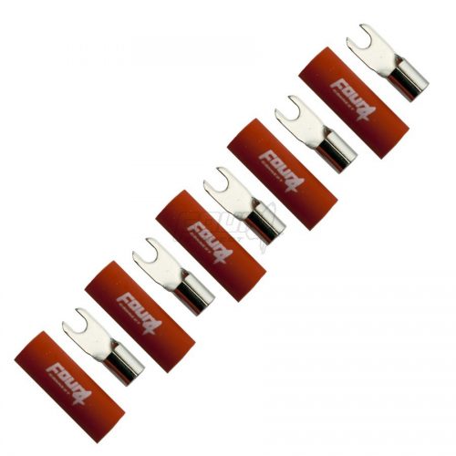 Conector borne 10mm² M4 roșu (5/set)