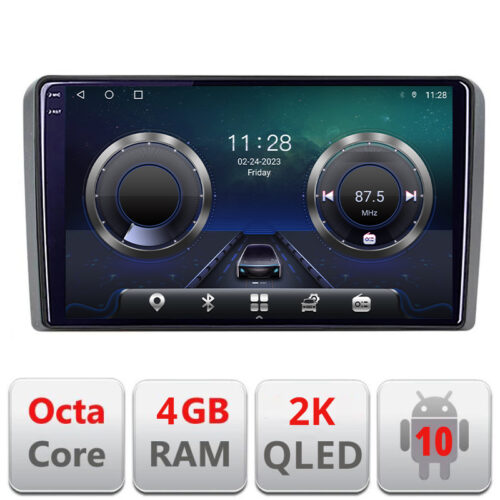 VPX Navigatie dedicata Audi A3 8P C-049 Android Octa Core Ecran 2K QLED GPS 4G 4+32GB 360 KIT-049+-E409-2K