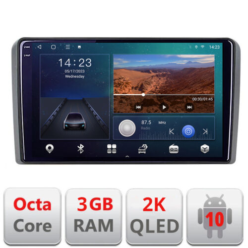 VPX Navigatie dedicata Audi A3 8P Quad Core B-049 Android Ecran 2K QLED octa core 3+32 carplay android auto KIT-049+-E309V3-2K