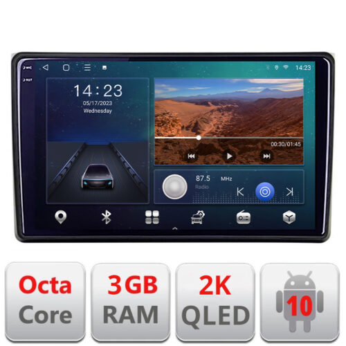 VPX Navigatie dedicata Audi A4 B6 Quad Core B-050 Android Ecran 2K QLED octa core 3+32 carplay android auto KIT-050+-E309V3-2K