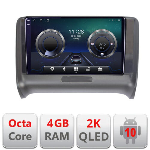 VPX Navigatie dedicata Audi TT 2004-2011 C-078 Android Octa Core Ecran 2K QLED GPS 4G 4+32GB 360 KIT-078+-E409-2K