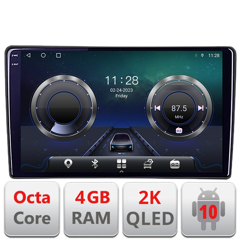 Navigatie dedicata Citroen C3 intre anii 2018- Android Octa Core Ecran 2K QLED GPS 4G 4+32GB 360 KIT-c3+-E410-2K