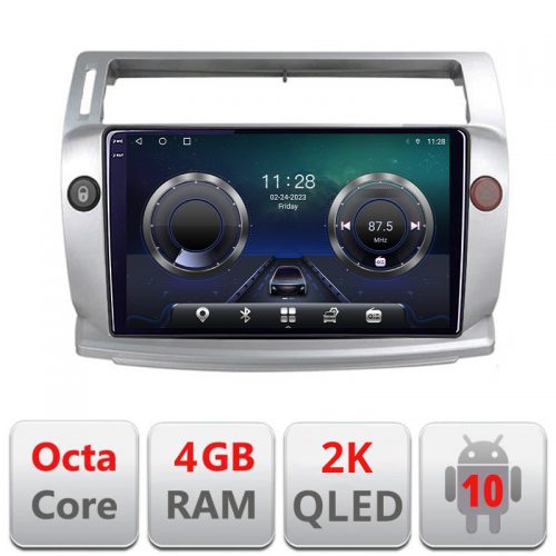 VPX Navigatie dedicata Citroen C4 C-088 Android Octa Core Ecran 2K QLED GPS 4G 4+32GB 360 KIT-088+-E409-2K
