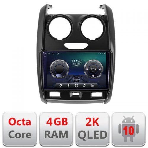 VPX Navigatie dedicata Dacia Duster 2012-2019 C-157 Android Octa Core Ecran 2K QLED GPS 4G 4+32GB 360 KIT-157+-E409-2K