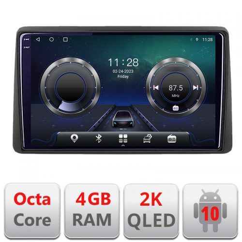 VPX Navigatie dedicata Dacia Duster 2018- C-199 Android Octa Core Ecran 2K QLED GPS 4G 4+32GB 360 KIT-199+-E410-2K