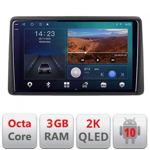 VPX Navigatie dedicata Dacia Duster dupa 2019 B-199 Android Ecran 2K QLED octa core 3+32 carplay android auto KIT-199+-E310V3-2K
