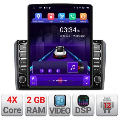 VPX Navigatie dedicata Edonav Audi A3 8P K-049 ecran Tesla 9.7″ QLED,2Gb RAM,32Gb Hdd,DSP,GPS,Bluetooth