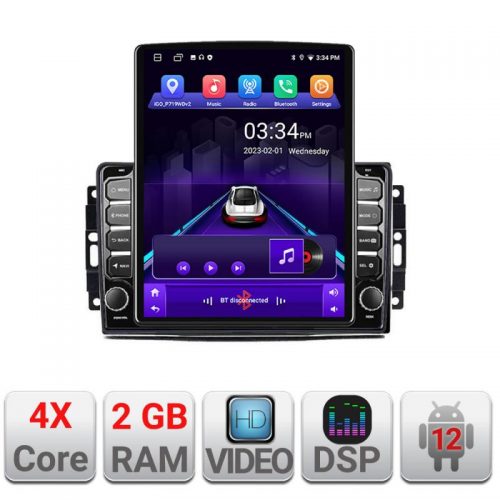 VPX Navigatie dedicata Edonav CHRYSLER Jeep Manual K-202 ecran Tesla 9.7″ QLED,2Gb RAM,32Gb Hdd,DSP,GPS,Bluetooth