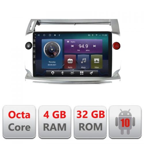 VPX Navigatie dedicata Edonav Citroen C4 C-088,QLED,Octacore,4 Gb RAM,32 Gb Hdd,360,4G,DSP,GPS,Bluetooth