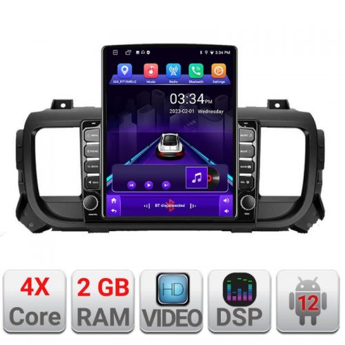VPX Navigatie dedicata Edonav Citroen Jumpy Toyota Proace Peugeot Traveller K-jumpy16 ecran Tesla 9.7″ QLED,2Gb RAM,32Gb Hdd,DSP,GPS,Bluetooth