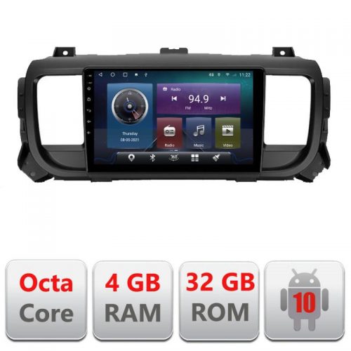 VPX Navigatie dedicata Edonav Citroen Jumpy Toyota Proace Peugeot Traveller C-jumpy16,QLED,Octacore,4 Gb RAM,32 Gb Hdd,360,4G,DSP,GPS,Bluetooth