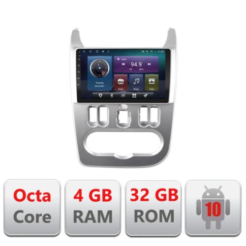 VPX Navigatie dedicata Edonav Dacia Duster 2010-2012 C-099,QLED,Octacore,4 Gb RAM,32 Gb Hdd,360,4G,DSP,GPS,Bluetooth