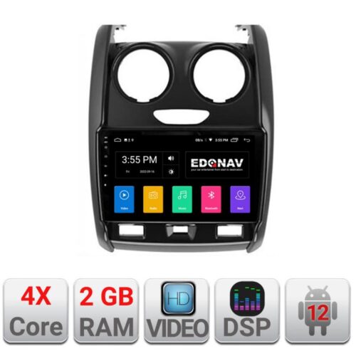 VPX Navigatie dedicata Edonav Dacia Duster 2012-2019 A-157 Ecran Qled,2Gb Ram,32Gb Hdd,USB,Bluetooth,Wifi