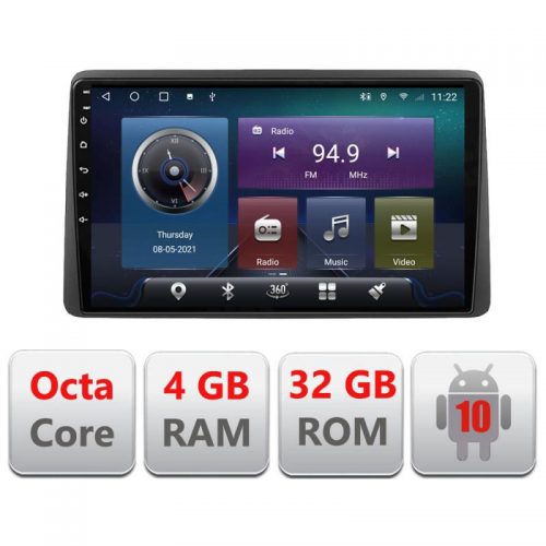 VPX Navigatie dedicata Edonav Dacia Duster 2018- C-199,QLED,Octacore,4 Gb RAM,32 Gb Hdd,360,4G,DSP,GPS,Bluetooth