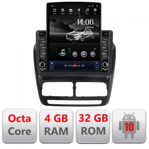 VPX Navigatie dedicata Edonav Fiat Doblo 2010-2017 si Opel combo 2010-2017 ecran Tesla 9.7″ QLED,Octacore,4Gb RAM,32Gb Hdd,4G,Qled,360,DSP,GPS,Carplay