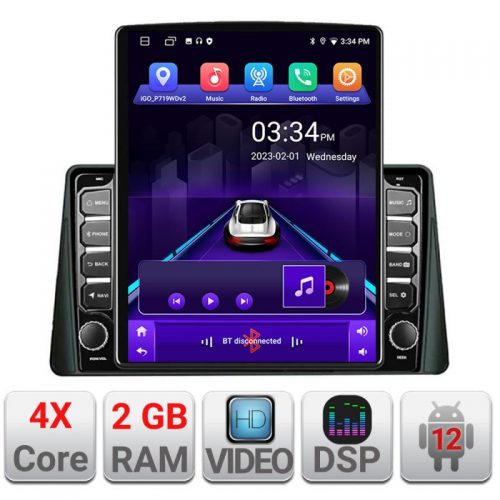 VPX Navigatie dedicata Edonav Ford Focus 4 K-focus4 ecran Tesla 9.7″ QLED,2Gb RAM,32Gb Hdd,DSP,GPS,Bluetooth