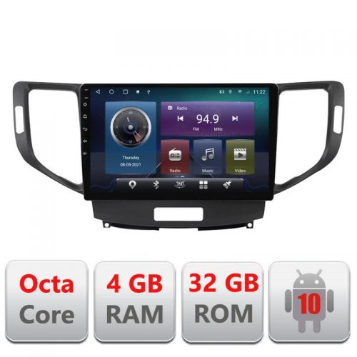 VPX Navigatie dedicata Edonav Honda Accord 2008-2012 C-8951,QLED,Octacore,4 Gb RAM,32 Gb Hdd,360,4G,DSP,GPS,Bluetooth