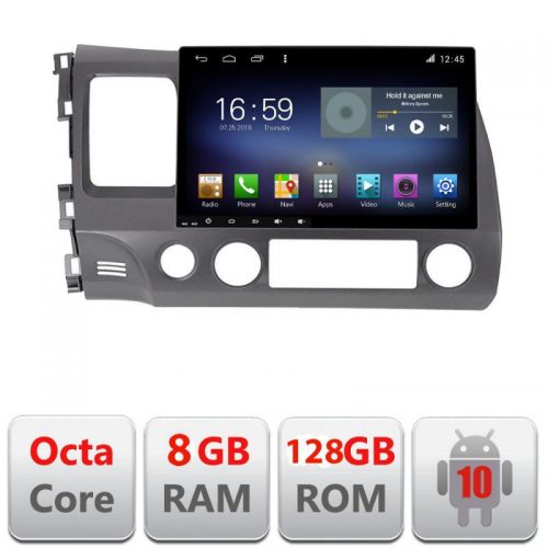 VPX Navigatie dedicata Edonav Honda Civic 2005-2011 F-044,Octacore,8Gb RAM,128Gb Hdd,4G,Qled,360,DSP,GPS,Carplay