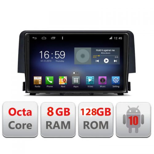 VPX Navigatie dedicata Edonav Honda Civic 2016-2020 F-669,Octacore,8Gb RAM,128Gb Hdd,4G,Qled,360,DSP,GPS,Carplay