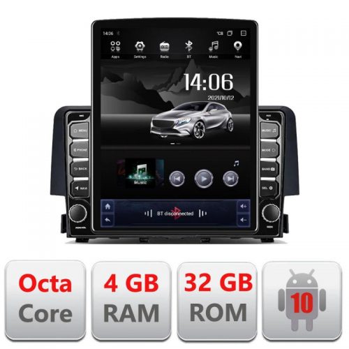 VPX Navigatie dedicata Edonav Honda Civic 2016-2020 G-669 ecran Tesla 9.7″ QLED,Octacore,4Gb RAM,32Gb Hdd,4G,Qled,360,DSP,GPS,Carplay