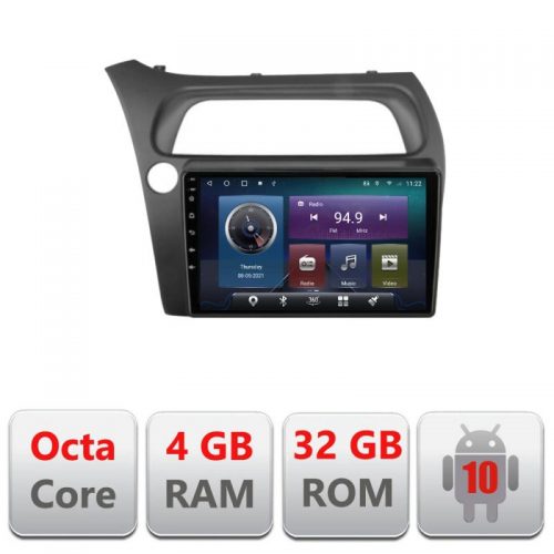 VPX Navigatie dedicata Edonav Honda Civic Hatchback 2006-2012 C-hatchback,QLED,Octacore,4 Gb RAM,32 Gb Hdd,360,4G,DSP,GPS,Bluetooth