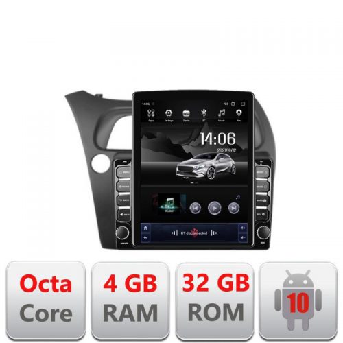 VPX Navigatie dedicata Edonav Honda Civic Hatchback 2006-2012 G-hatchback ecran Tesla 9.7″ QLED,Octacore,4Gb RAM,32Gb Hdd,4G,Qled,360,DSP,GPS,Carplay