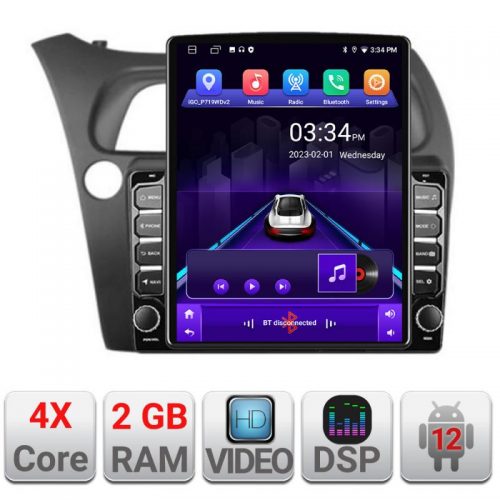VPX Navigatie dedicata Edonav Honda Civic Hatchback 2006-2012 K-hatchback ecran Tesla 9.7″ QLED,2Gb RAM,32Gb Hdd,DSP,GPS,Bluetooth