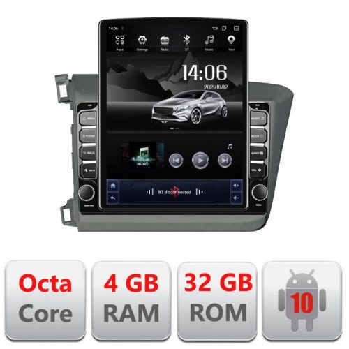VPX Navigatie dedicata Edonav Honda Civic Sedan G-132 ecran Tesla 9.7″ QLED,Octacore,4Gb RAM,32Gb Hdd,4G,Qled,360,DSP,GPS,Carplay