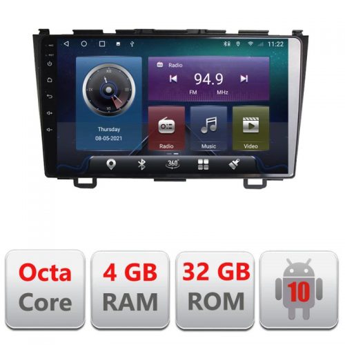 VPX Navigatie dedicata Edonav Honda CR-V C-009,QLED,Octacore,4 Gb RAM,32 Gb Hdd,360,4G,DSP,GPS,Bluetooth