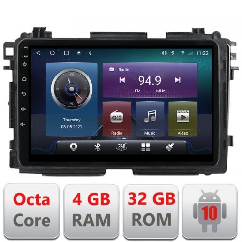 VPX Navigatie dedicata Edonav Honda HR-V 2013-2018 Android radio gps internet,QLED,Octacore,4 Gb RAM,32 Gb Hdd,360,4G,DSP,GPS,Bluetooth