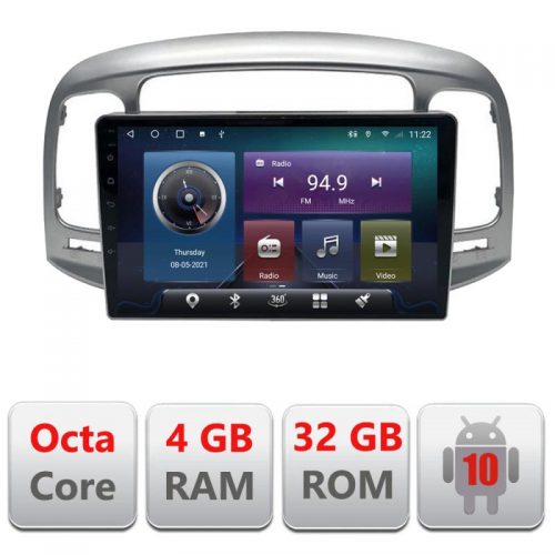 VPX Navigatie dedicata Edonav Hyundai Accent 2006-2012 C-Accent,QLED,Octacore,4 Gb RAM,32 Gb Hdd,360,4G,DSP,GPS,Bluetooth