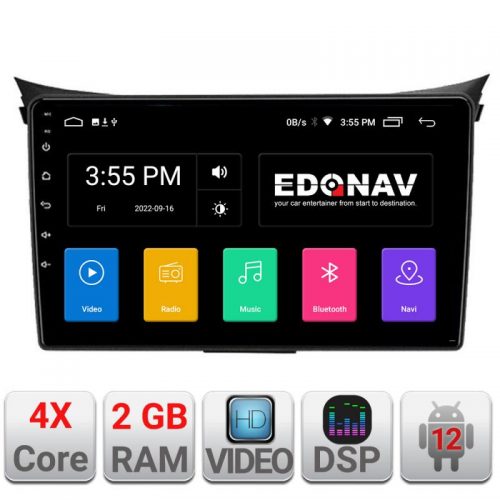 VPX Navigatie dedicata Edonav Hyundai I30 2011-2016 Ecran Qled,2Gb Ram,32Gb Hdd,USB,Bluetooth,Wifi