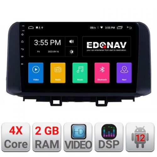 VPX Navigatie dedicata Edonav Hyundai Kona A-1058 Ecran Qled,2Gb Ram,32Gb Hdd,USB,Bluetooth,Wifi