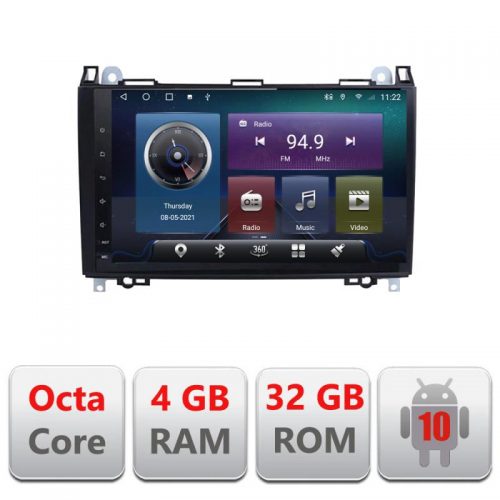 VPX Navigatie dedicata Edonav Mercedes VW C-068,QLED,Octacore,4 Gb RAM,32 Gb Hdd,360,4G,DSP,GPS,Bluetooth