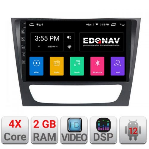 VPX Navigatie dedicata Edonav Mercedes W211 W219 A-090 Ecran Qled,2Gb Ram,32Gb Hdd,USB,Bluetooth,Wifi