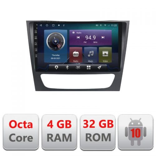 VPX Navigatie dedicata Edonav Mercedes W211 W219 C-090,QLED,Octacore,4 Gb RAM,32 Gb Hdd,360,4G,DSP,GPS,Bluetooth