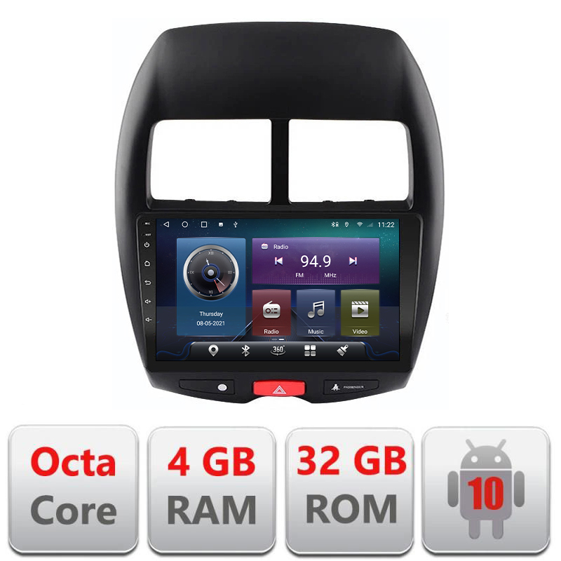 Navigatie dedicata Edonav MITSUBISHI ASX 2013-2017 C-026,QLED,Octacore,4 Gb RAM,32 Gb Hdd,360,4G,DSP,GPS,Bluetooth