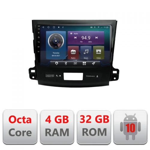 VPX Navigatie dedicata Edonav Mitsubishi Outlander 2010 C-056,QLED,Octacore,4 Gb RAM,32 Gb Hdd,360,4G,DSP,GPS,Bluetooth