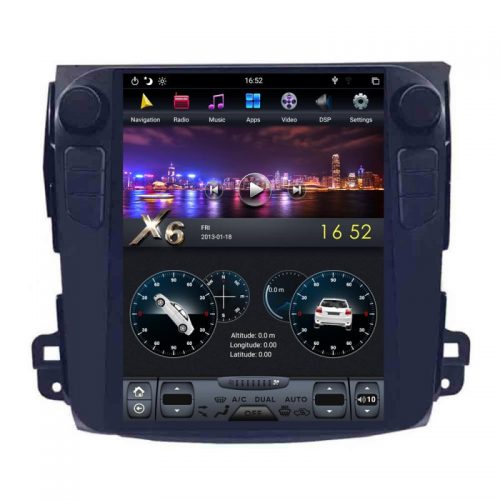 VPX Navigatie dedicata Edonav Mitsubishi Outlander T056 Android GPS Bluetooth Radio Internet procesor Six Core si ecran tip Tesla