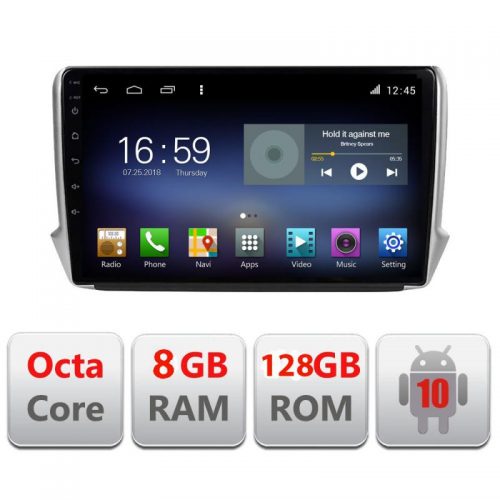 VPX Navigatie dedicata Edonav Peugeot 208 2008 F-PSA Octa Core Android Radio Bluetooth Internet GPS WIFI DSP Octa Core 8+128GB 4G