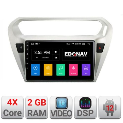 VPX Navigatie dedicata Edonav Peugeot 301 Citroen C-Elisee A-301 Ecran Qled,2Gb Ram,32Gb Hdd,USB,Bluetooth,Wifi