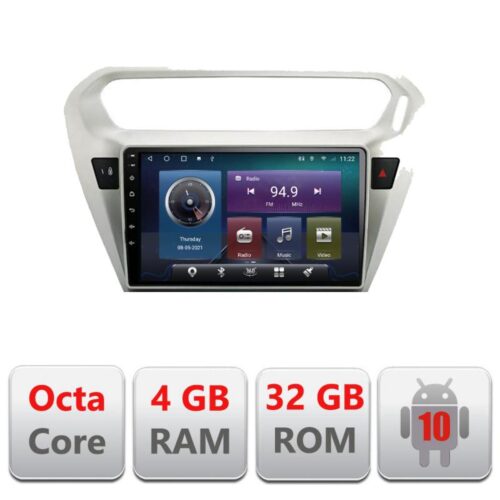 VPX Navigatie dedicata Edonav Peugeot 301 Citroen C-Elisee C-301,QLED,Octacore,4 Gb RAM,32 Gb Hdd,360,4G,DSP,GPS,Bluetooth