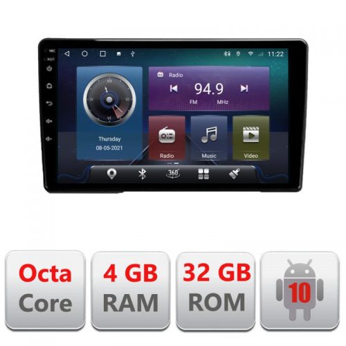 VPX Navigatie dedicata Edonav Peugeot 308 2013-2018 C-308,QLED,Octacore,4 Gb RAM,32 Gb Hdd,360,4G,DSP,GPS,Bluetooth