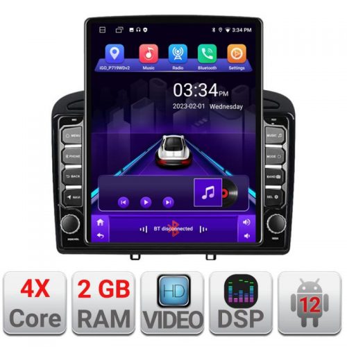 VPX Navigatie dedicata Edonav Peugeot 308 K-038 ecran Tesla 9.7″ QLED,2Gb RAM,32Gb Hdd,DSP,GPS,Bluetooth