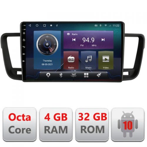 VPX Navigatie dedicata Edonav Peugeot 508 C-5637,QLED,Octacore,4 Gb RAM,32 Gb Hdd,360,4G,DSP,GPS,Bluetooth