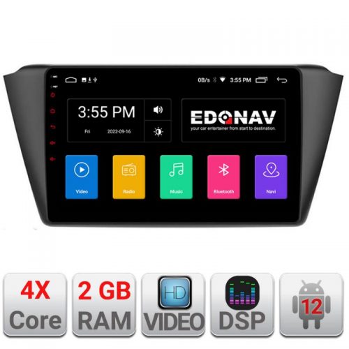 VPX Navigatie dedicata Edonav Skoda Fabia 2015- A-541 Ecran Qled,2Gb Ram,32Gb Hdd,USB,Bluetooth,Wifi