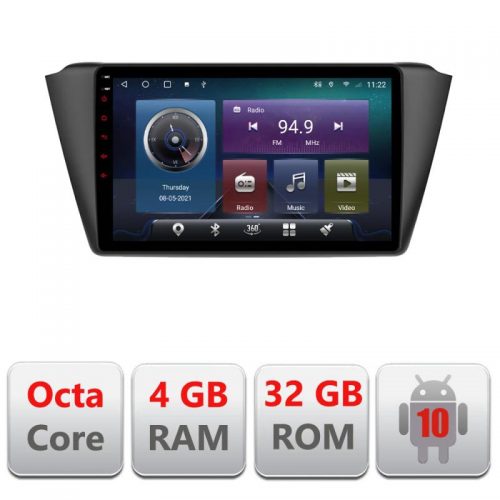 VPX Navigatie dedicata Edonav Skoda Fabia 2015- C-541,QLED,Octacore,4 Gb RAM,32 Gb Hdd,360,4G,DSP,GPS,Bluetooth