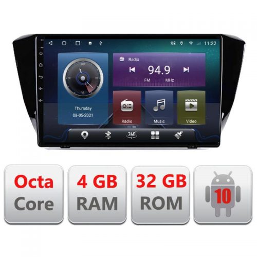 VPX Navigatie dedicata Edonav Skoda Superb 3 2015- C-932,QLED,Octacore,4 Gb RAM,32 Gb Hdd,360,4G,DSP,GPS,Bluetooth