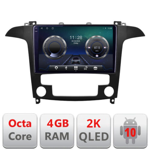 VPX Navigatie dedicata Ford S-Max 2008-2012 C-003 Android Octa Core Ecran 2K QLED GPS 4G 4+32GB 360 KIT-003+-E409-2K