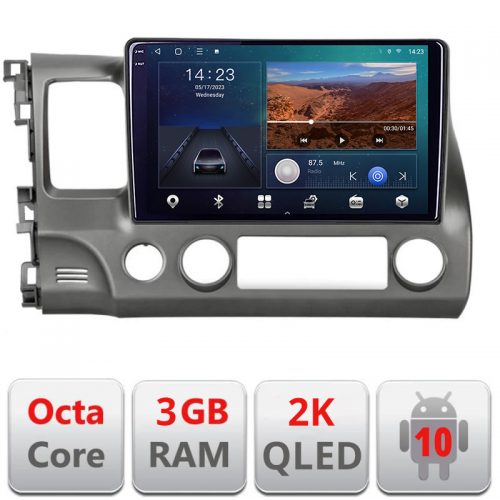VPX Navigatie dedicata Honda Civic Sedan B-044 Android Ecran 2K QLED octa core 3+32 carplay android auto KIT-044+-E310V3-2K